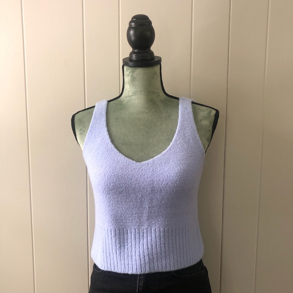 A New Day Purple Cropped Sweater Tank
